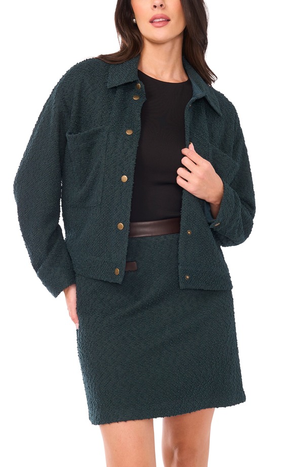 ヴィンスカムート レディース アウター ジャケット・ブルゾン ツイード Vince Camuto Tweed Jacket Forest Night フォレスト