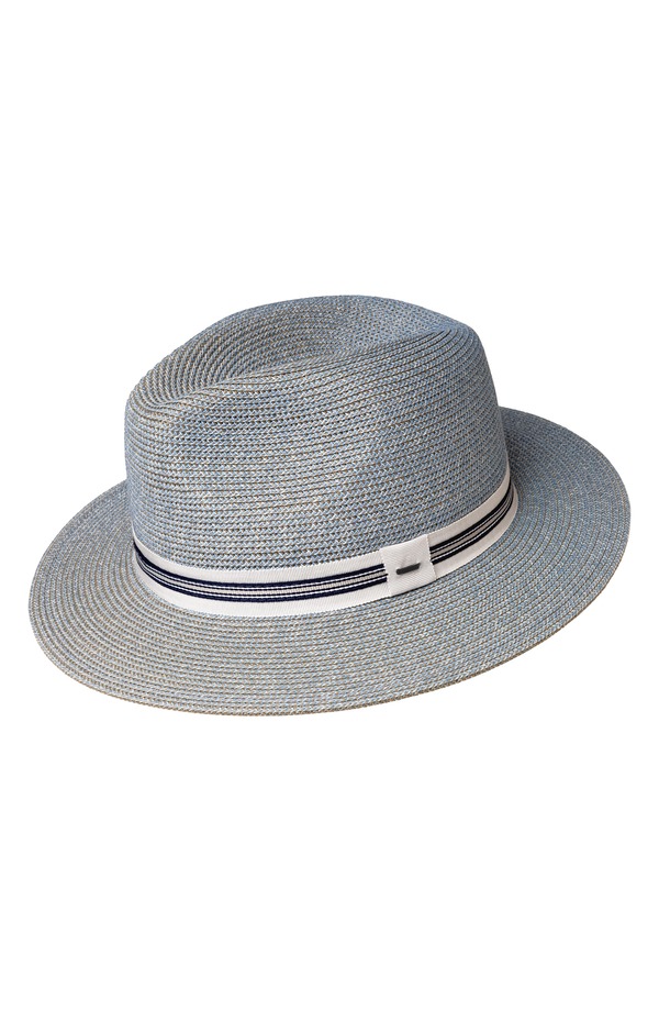 ベイレイ メンズ アクセサリー 帽子 Bailey Hester Straw Fedora Light Blue ブルー|ReVida 店