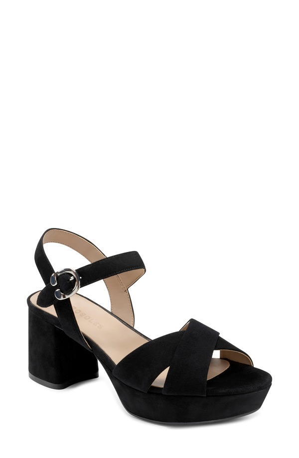 エアロソールズ レディース シューズ 踵 サンダル Aerosoles Cosmosandal - Wide Width Available Black Suede 黒いこと