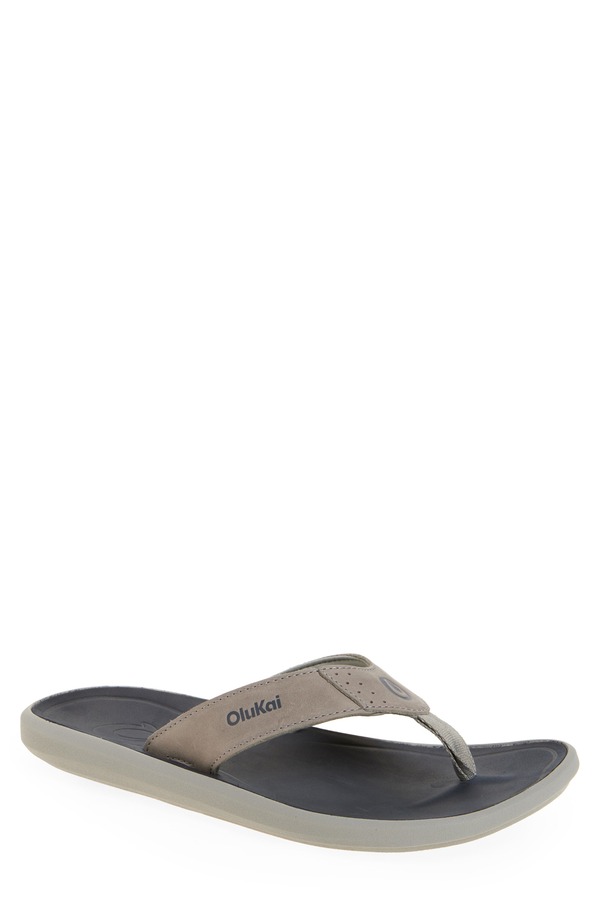 オルカイ メンズ シューズ サンダル OluKai Pili Flip Flop Ash / Mood Indigo 灰殻