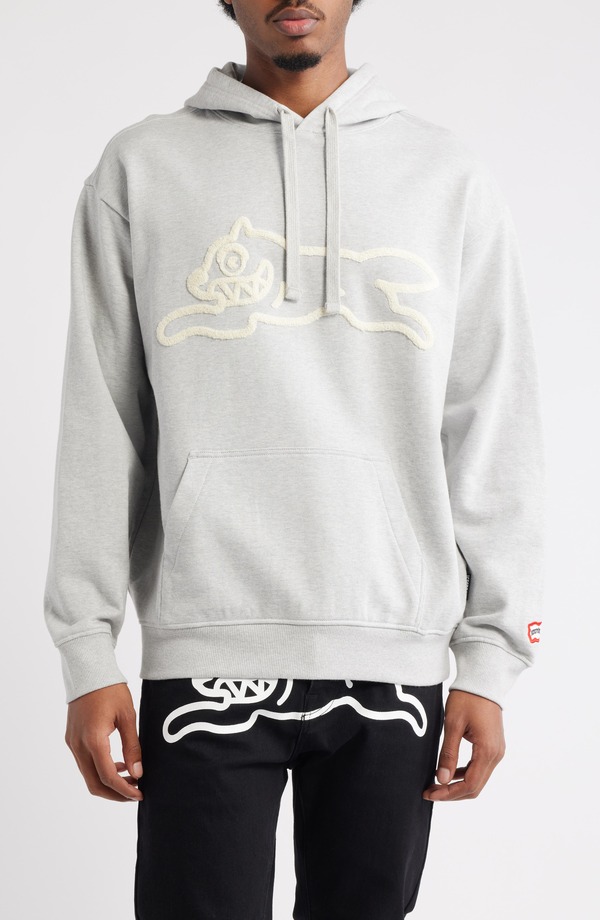 アイスクリーム メンズ アウター パーカー・スウェット ロゴ ICECREAM Sauce Logo Appliqu Hoodie Heather Gray グレー