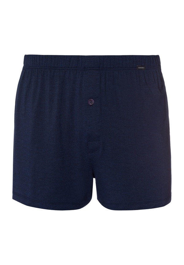 ハンロ メンズ アンダー御召しもの ボクサーズボン下 プルオーバー Hanro Casualsingle Jersey Boxers With Button Fly Deep Navy 米国海軍