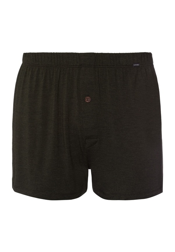 ハンロ メンズ アンダー御召しもの ボクサーズボン下 プルオーバー Hanro Casualsingle Jersey Boxers With Button Fly Earthy Ink Melange