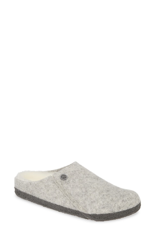ビルケンシュトック レディース シューズ サンダル Birkenstock Zermatt Genuine Shearling Lined Slipper Light Grey Wool グレー
