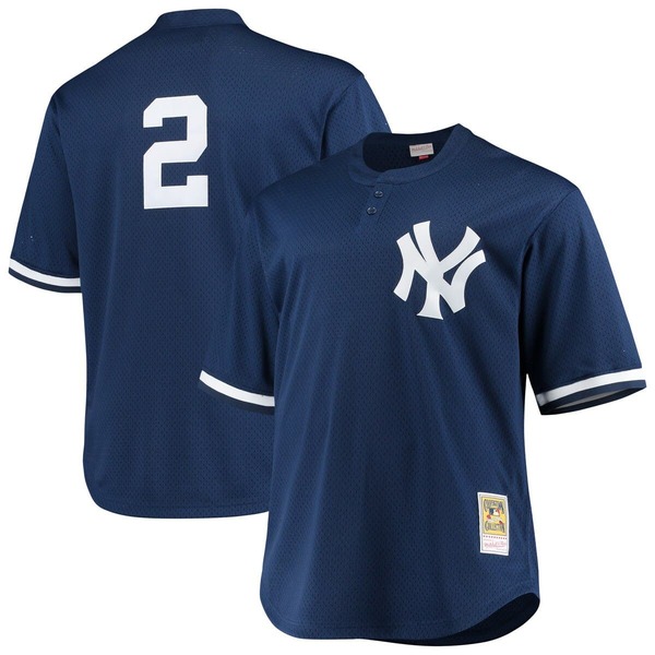 ミッチェル&ネス メンズ トップス シャツ トール ジャージー Men's Mitchell & Ness Derek Jeter Navy New York Yankees Big & Tall Batting Practice Replica Player Jersey Navy ネイビー|ReVida 店