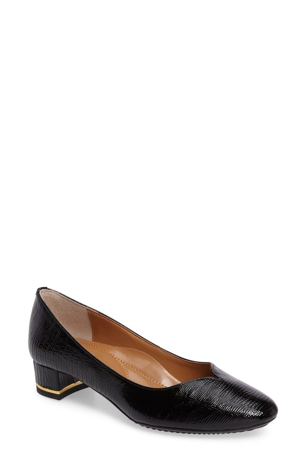 ジェイレニー レディース シューズ 踵 J. Rene Bambalina Block Heel Pump Black Faux Leather 黒いこと