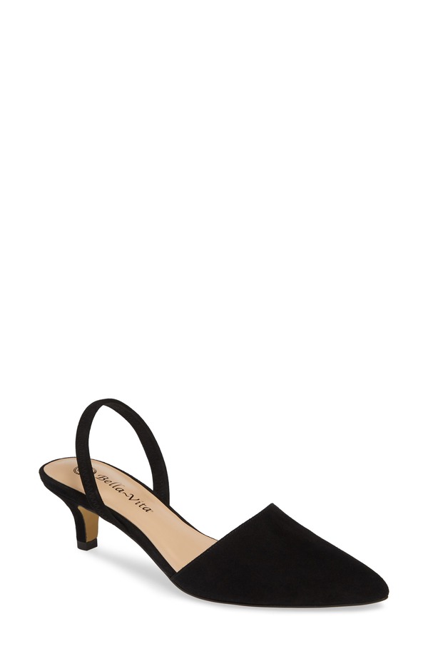 ベラヴィータ レディース シューズ 踵 Bella Vita Sarah II Slingback Pump Blk Suede