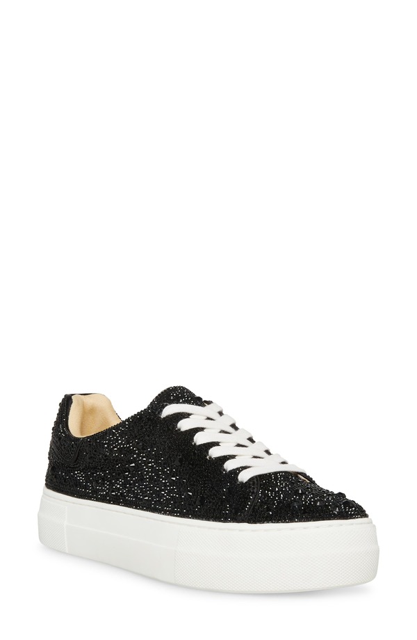 ベッツィジョンソン レディース シューズ スニーカー プラットフォーム Betsey Johnson Sidny Crystal Pav Platform Sneaker Black ブラック｜ReVida 店