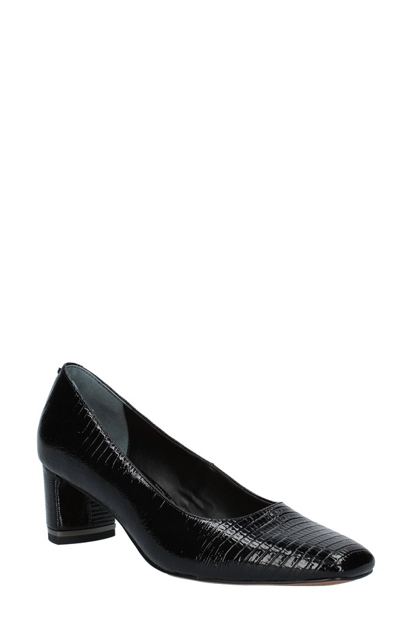 ジェイレニー レディース シューズ 踵 J. Rene Olivienne Snakeskin Embossed Pump Black 黒いこと