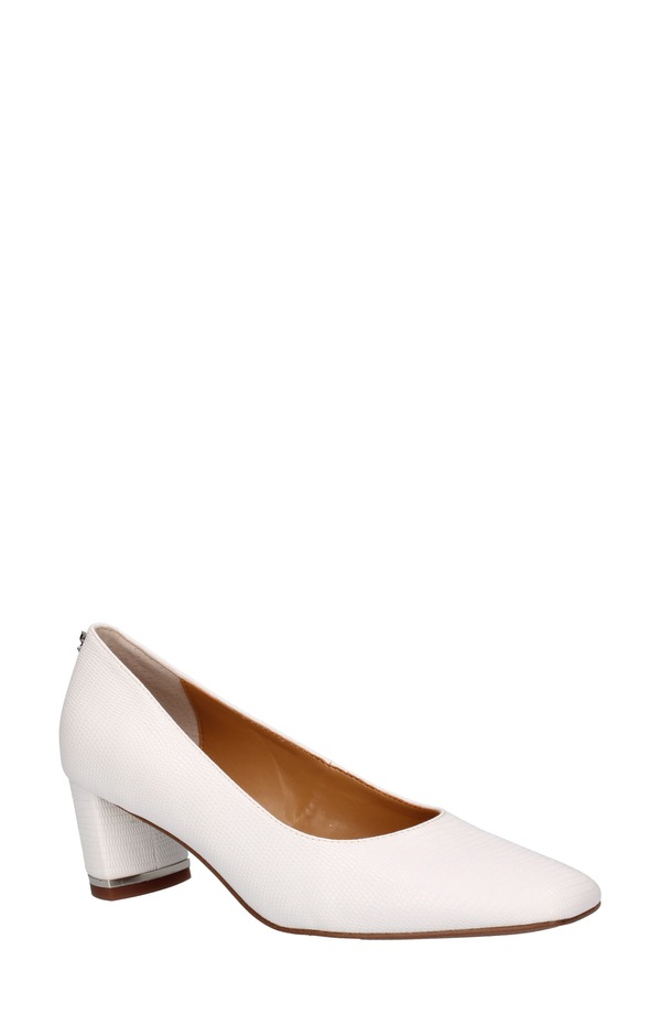 ジェイレニー レディース シューズ 踵 J. Rene Olivienne Snakeskin Embossed Pump White 白いこと