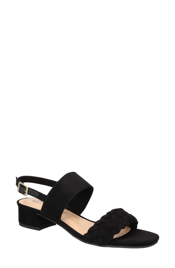 ベラヴィータ レディース シューズ 踵 サンダル Bella Vita Ellison Slingback Sandal Black Faux Suede 黒いこと