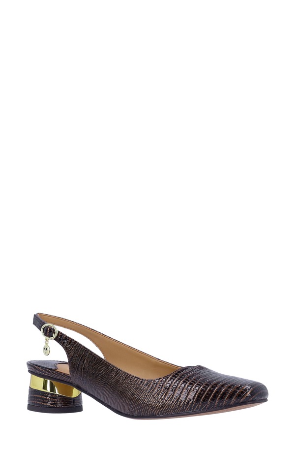 ジェイレニー レディース シューズ 踵 J. Rene Taveta Slingback Pump Cognac