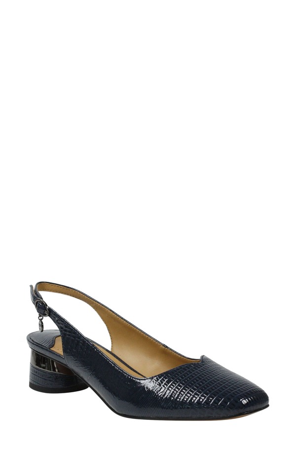 ジェイレニー レディース シューズ 踵 J. Rene Taveta Slingback Pump Navy 米国海軍