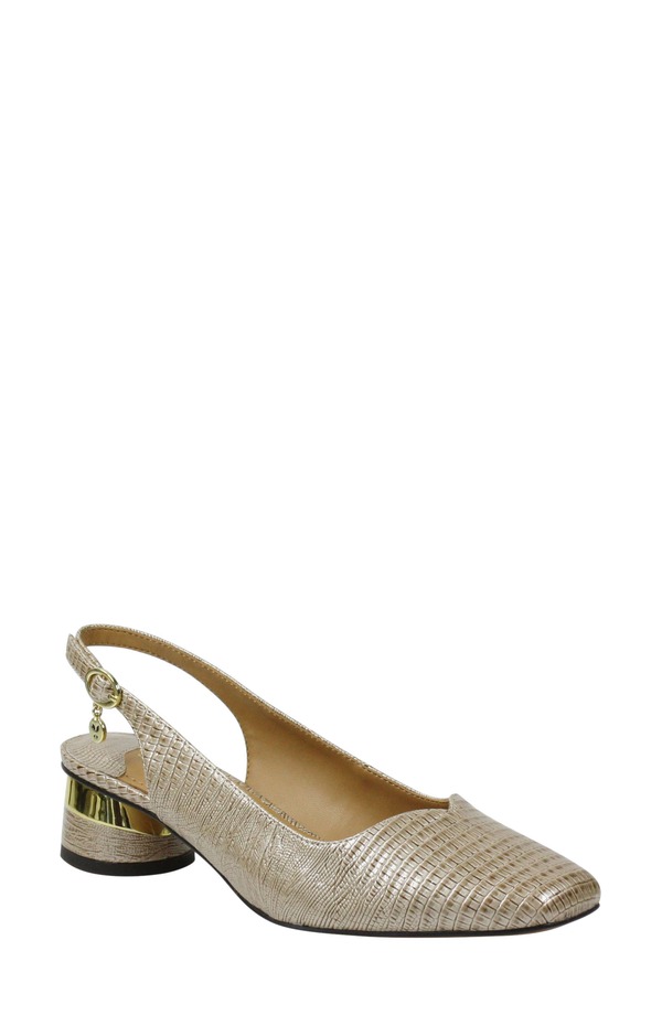 ジェイレニー レディース シューズ 踵 J. Rene Taveta Slingback Pumpearl Beige Lizard Print パール