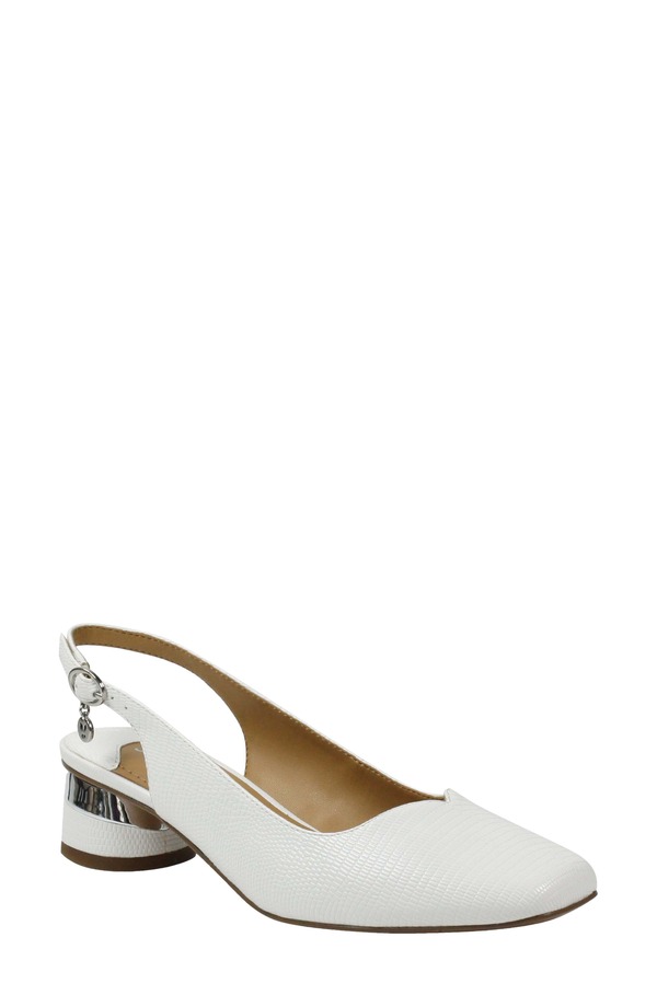 ジェイレニー レディース シューズ 踵 J. Rene Taveta Slingback Pump White 白いこと