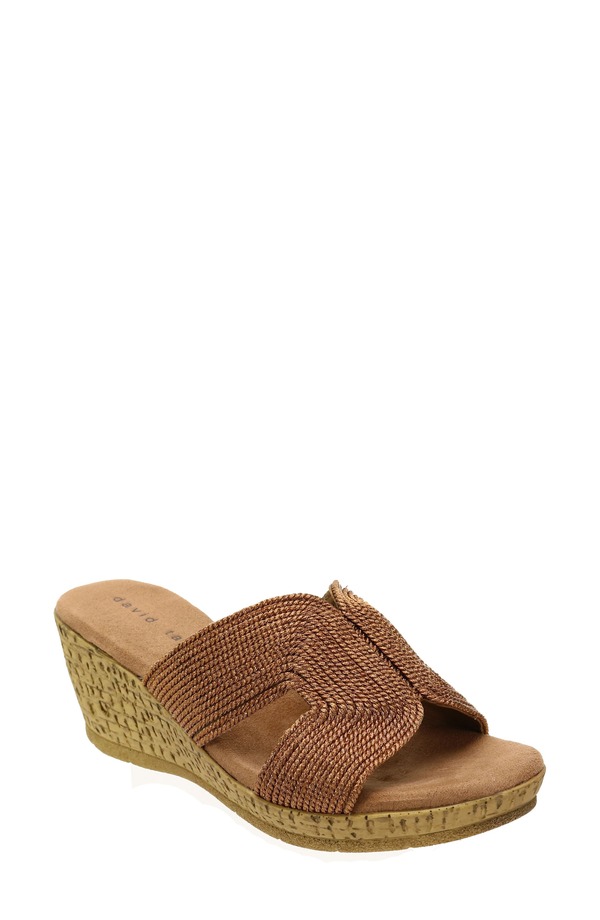ダイビッドテイト レディース シューズ 踵 サンダル David Tate Vibe Wedge Slide Sandal Bronze