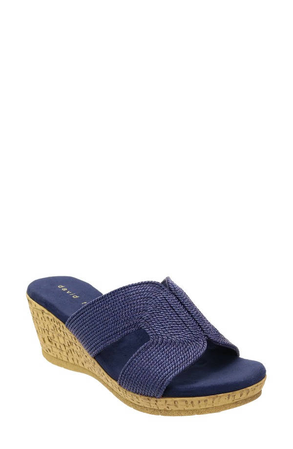 ダイビッドテイト レディース シューズ 踵 サンダル David Tate Vibe Wedge Slide Sandal Navy 米国海軍