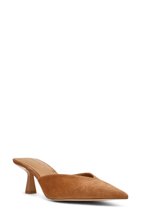 スティーブ マデン レディース シューズ 踵 Steve Madden Mod Pointed Toe Mule Pump Chestnut Suede
