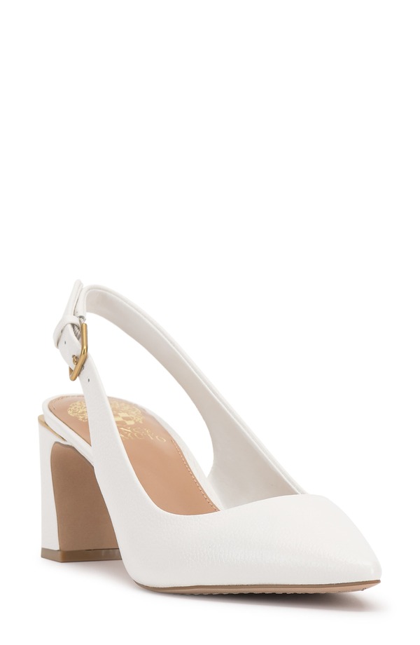 ヴィンスカムート レディース シューズ 踵 Vince Camuto Hamden Pointed Toe Slingback Pump Bianco
