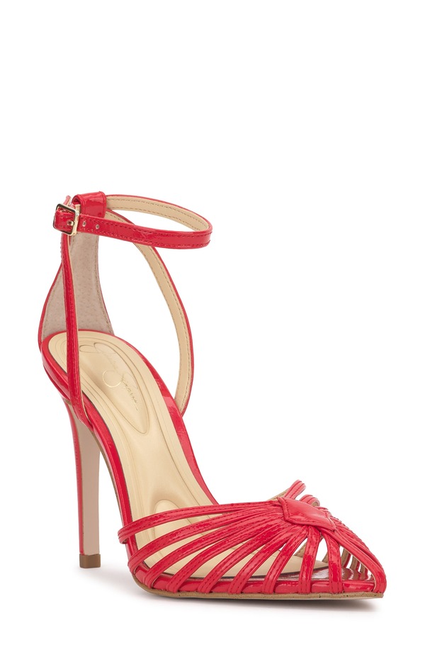 ジェシカシンプソン レディース シューズ 踵 アンクル Jessica Simpson Paveri Ankle Strapointed Toe Pumpoppy