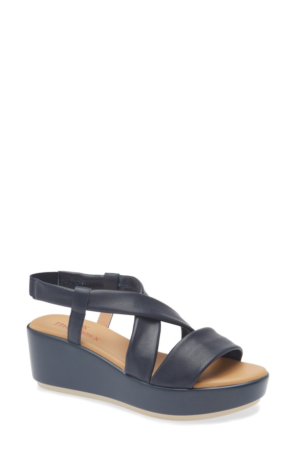 ザフレックス レディース シューズ 踵 プラットホーム サンダル The FLEXX Scottoo Platform Wedge Sandal Navy Softy 米国海軍