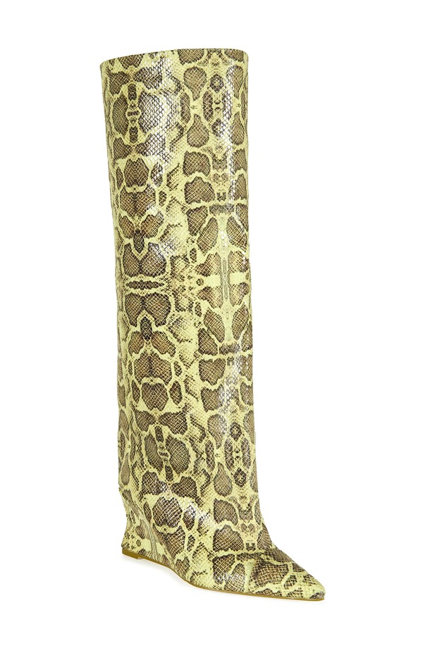 アザレア ワン レディース シューズ ブーツ・レインブーツ AZALEA WANG Kenya Wide Shaft Wedge Boot Yellow Multi イエロー