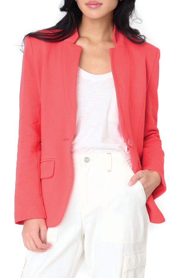 ギブソンルック レディース アウター ジャケット・ブルゾン コットン ブレザー ニット GIBSONLOOK Inverted Notch Collar Cotton Blend Knit Blazer Cherry Radiant