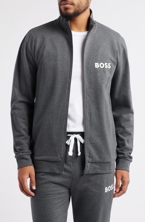ボス メンズ アウター パーカー・スウェット ジャケット BOSS Men's Ease Track Jacket Grey グレー