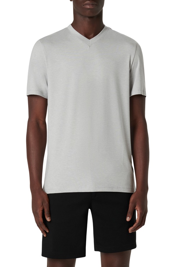 ブガッチ メンズ トップス Tシャツ Vネック Bugatchi V-Neck Performance T-Shirt Platinum|ReVida 店