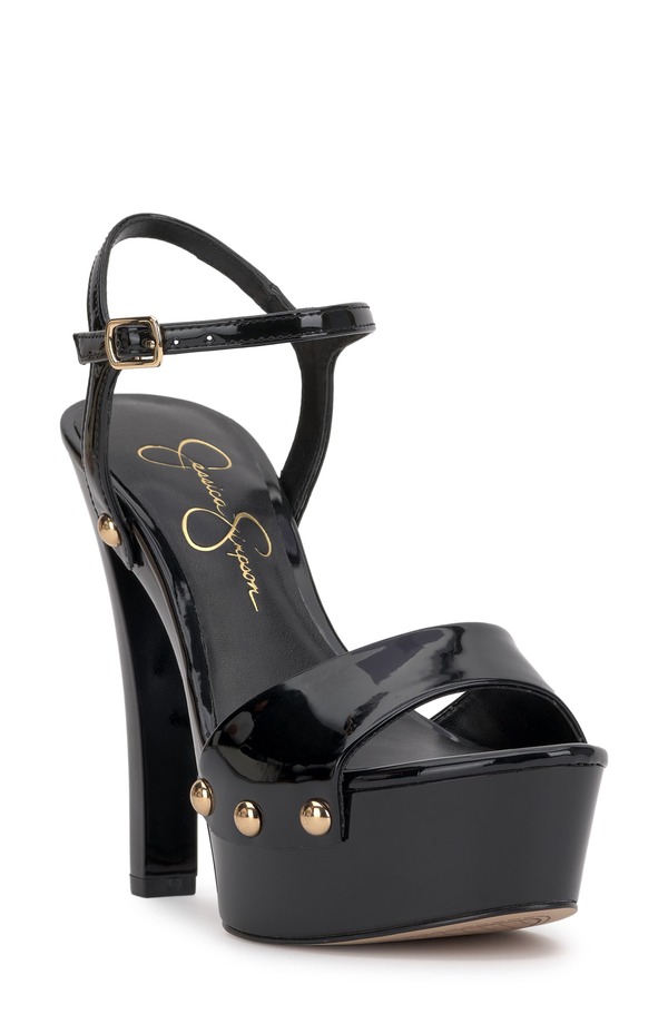 ジェシカシンプソン レディース シューズ 踵 プラットホーム サンダル アンクル Jessica Simpson Calentankle Straplatform Sandal Black 黒いこと