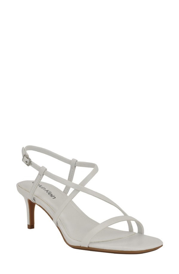 カルバンクライン レディース シューズ ヒール サンダル アンクル Calvin Klein Ishayankle Strap Sandal White ホワイト