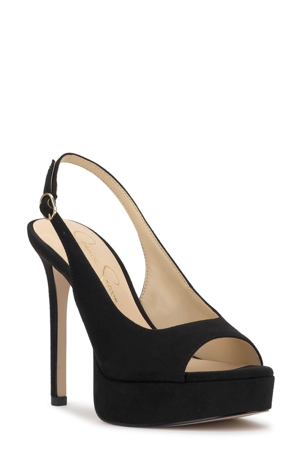 ジェシカシンプソン レディース シューズ 踵 プラットホーム サンダル Jessica Simpson Sibilla Slingback Platform Sandal Black 黒いこと