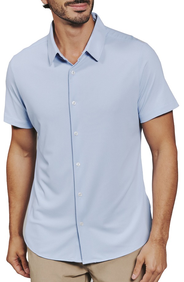セブンダイヤモンド メンズ トップス シャツ 7 Diamonds Alldridge Short Sleeve Button-Up Shirt Ice Blue ブルー
