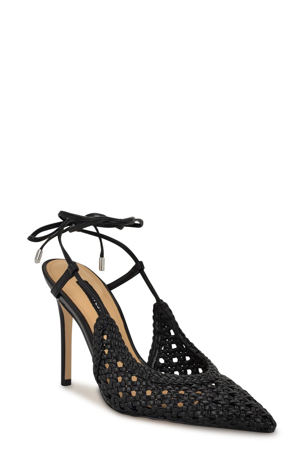 ナインウェスト レディース シューズ 踵 アンクル Nine West Fesslankle Wrapointed Toe Pump Black 黒いこと