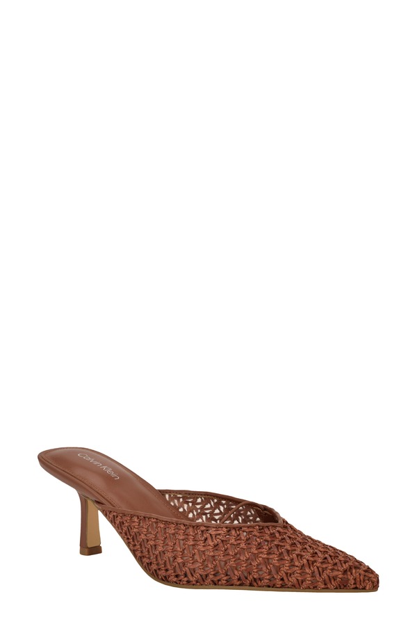 カルバンクライン レディース シューズ 踵 Calvin Klein Camily Pointed Toe Mule Cognac