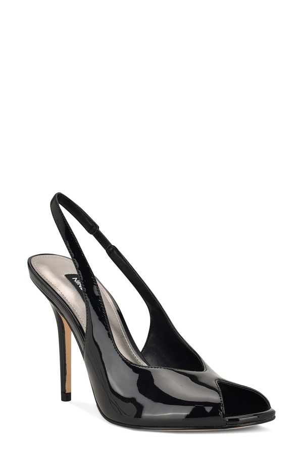 ナインウェスト レディース シューズ 踵 Nine West Pretta Slingback Peep Toe Pump Black 黒いこと