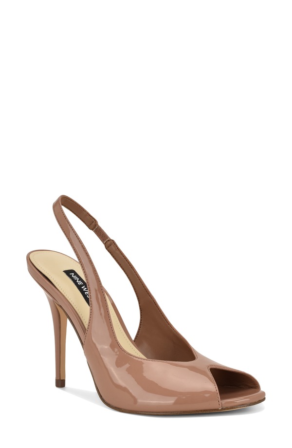 ナインウェスト レディース シューズ 踵 Nine West Pretta Slingback Peep Toe Pump Medium Natural