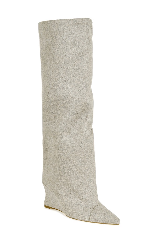 アザレア ワン レディース シューズ ブーツ・レインブーツ AZALEA WANG Kenya Wide Shaft Wedge Boot Grey グレー｜ReVida 店