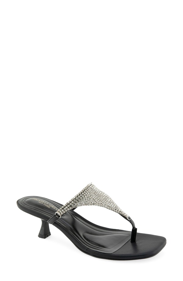 クリスチャン シリアアラブ共和国ノ レディース シューズ 踵 サンダル Christian Siriano New York Imay Kitten Heel Sandal Black 黒いこと