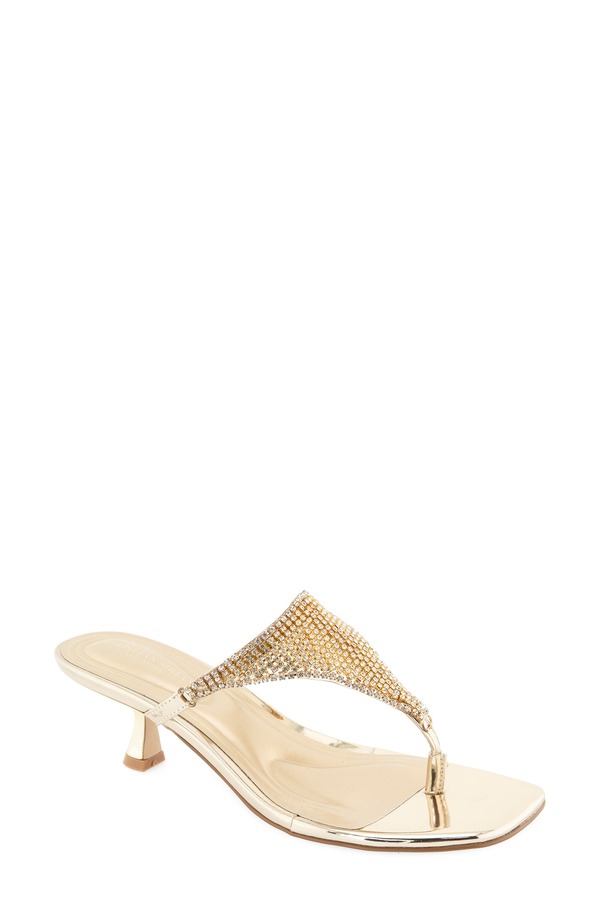 クリスチャン シリアアラブ共和国ノ レディース シューズ 踵 サンダル Christian Siriano New York Imay Kitten Heel Sandal Gold ゴールド