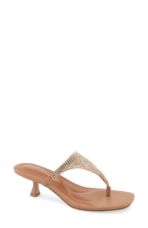 クリスチャン シリアアラブ共和国ノ レディース シューズ 踵 サンダル Christian Siriano New York Imay Kitten Heel Sandal Tan タン