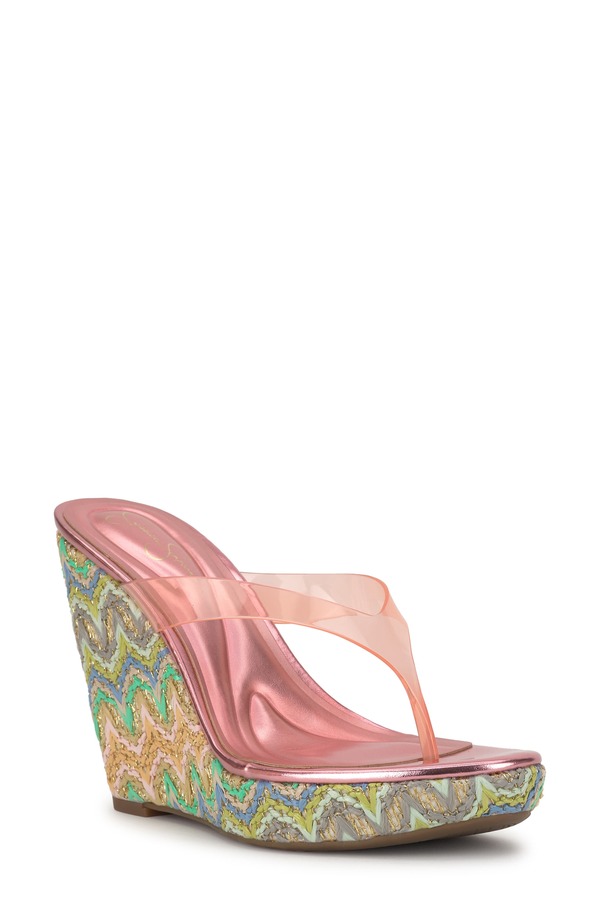 ジェシカシンプソン レディース シューズ ヒール プラットフォーム Jessica Simpson Jyseta Platform Wedge Flip Flop Cameo Pink ピンク