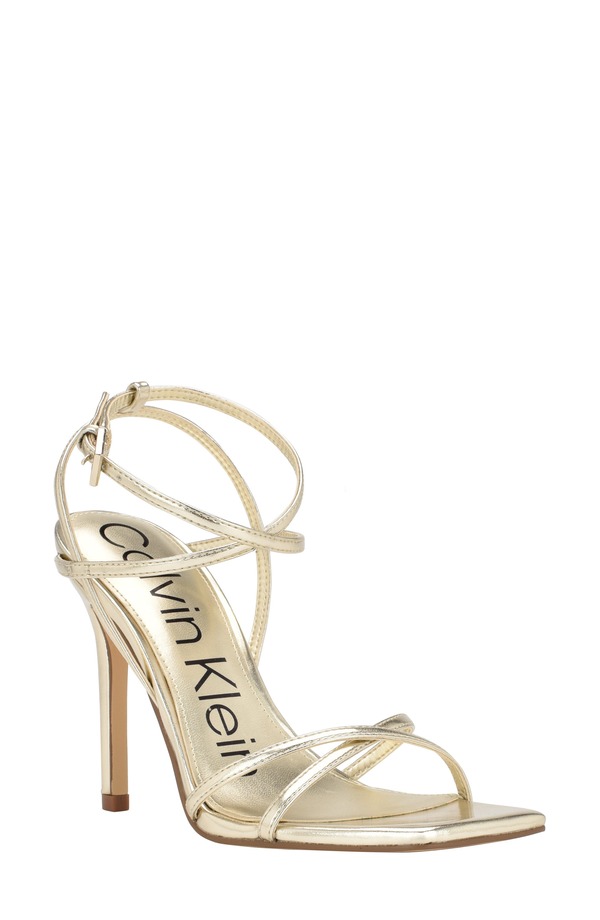 カルバンクライン レディース シューズ 踵 サンダル Calvin Klein Tegin Sandal Gold 710 ゴールド