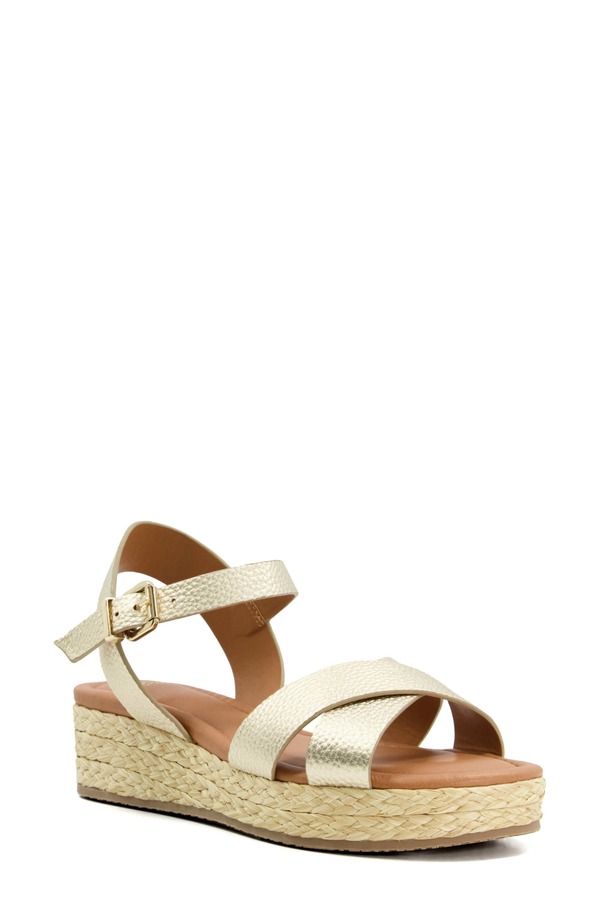 デューンロンドン レディース シューズ 踵 プラットホーム サンダル Dune London Linnie Platform Wedge Sandal Gold ゴールド