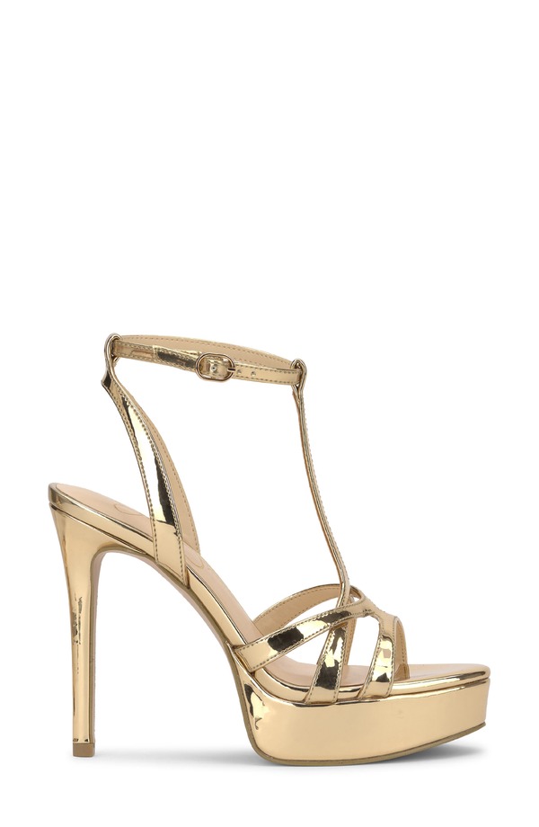 ジェシカシンプソン レディース シューズ 踵 プラットホーム サンダル Jessica Simpson Sippete T-Straplatform Sandal Gold ゴールド