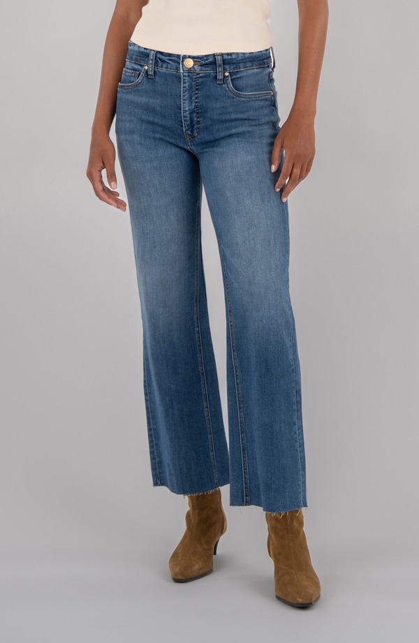 カットフロムザクロス レディース ボトムス ジーンズズボン下 デニム KUT from the Kloth Kelsey Raw Hem Kick Flare Jeans Diligence レディースファッション-ボトムス