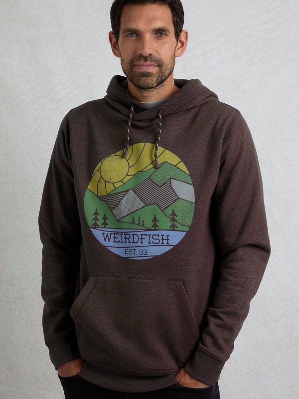 ウィアードフィッシュ メンズ アウター パーカー・スウェット グラフィック Weird Fish Bryant Graphic Popover Hoodie Mulled Wine ワイン 22,485円