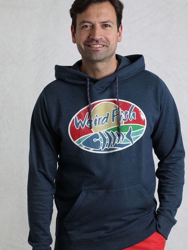 ウィアードフィッシュ メンズ アウター パーカー・スウェット グラフィック Weird Fish Bryant Graphic Popover Hoodie Navy ネイビー｜ReVida 店