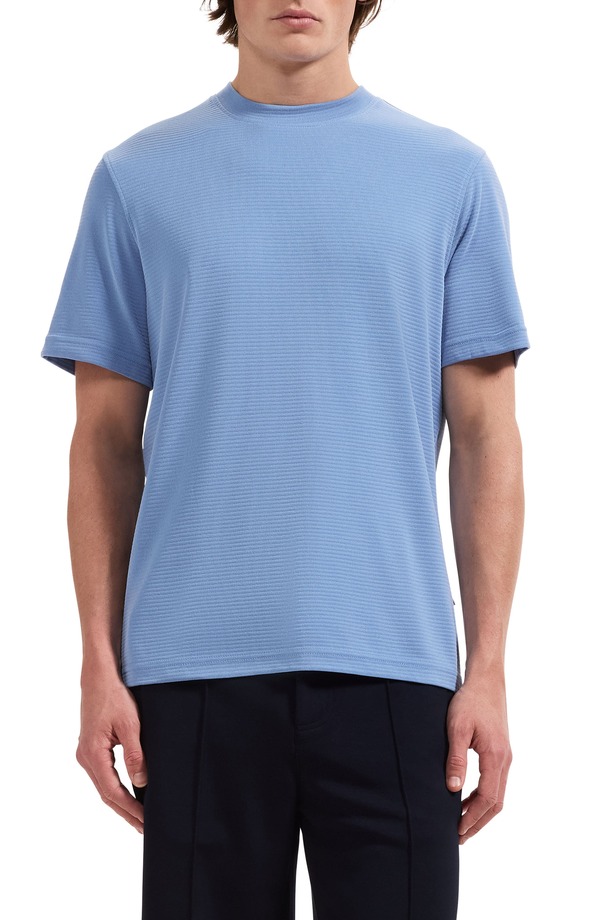 ブガッチ メンズ トップス Tシャツ クルーネック Bugatchi Orville Crewneck T-Shirt Classic Blue ブルー|ReVida 店