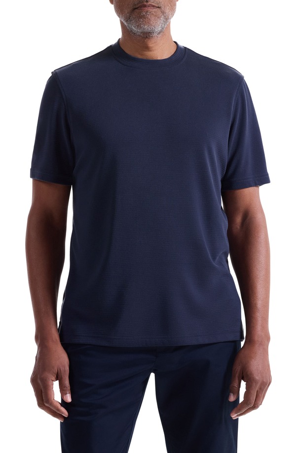 ブガッチ メンズ トップス Tシャツ クルーネック Bugatchi Orville Crewneck T-Shirt Navy ネイビー|ReVida 店